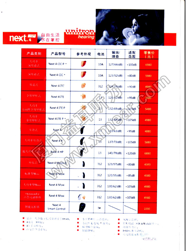 优利康助听器Next4价格表