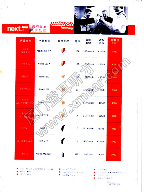 优利康助听器NextE价格表